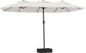 vidaXL Dubbele Parasol met LED 449x245 cm Zandwit - Groen