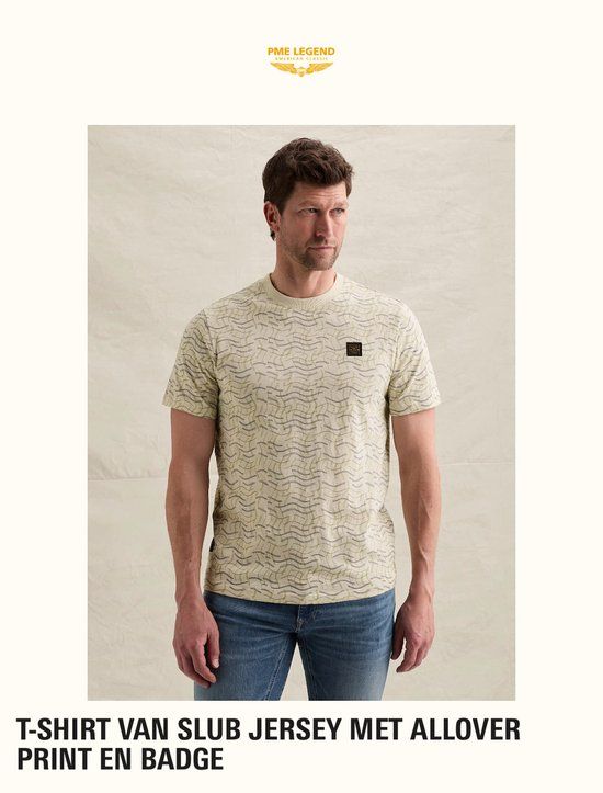 PME Legend T-Shirt JERSEY ALLOVER PRINT BONE WHITE