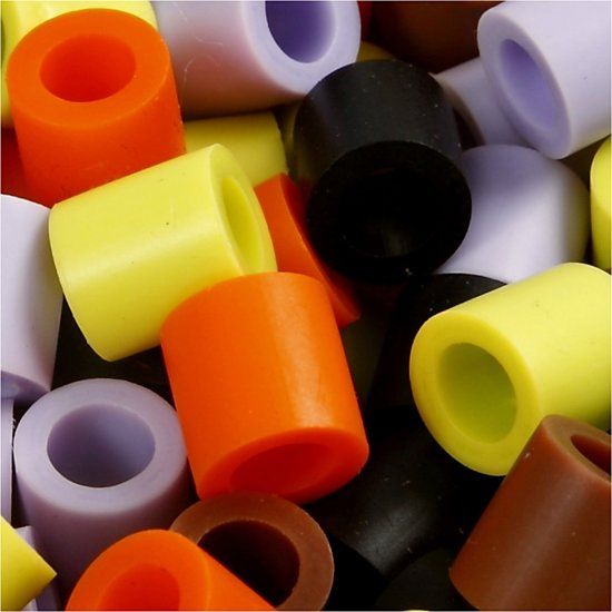 Nabbi Strijkkralen, afm 10x10 mm, herfst mix, jumbo, 2450 assorti