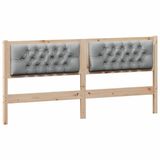 vidaXL - Hoofdbord - Anders - Bruin - en - lichtgrijs - 180 - cm - Massief - grenenhout