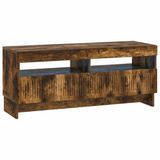 vidaXL LED tv-meubel EDE 100 x 35 x 43 cm Gerookt eiken Bewerkt hout