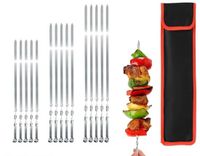 Unyqoos Brochettes de barbecue en acier inoxydable pour grillades polyvalentes de viande et de légumes
