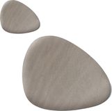 Zeller Placemats en onderzetters lederlook - set 6x - metallic taupe - 34 x 42 cm