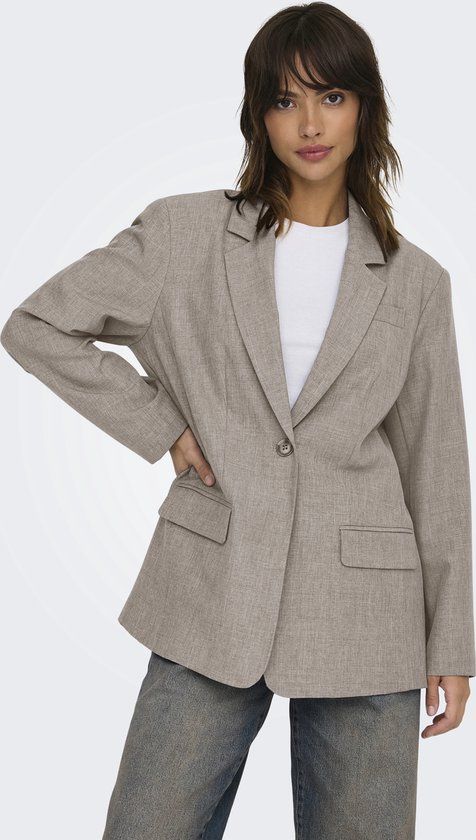 ONLY Onllinda LS BOYFR MEL BLAZER TLR NO 15328158 - Fungi/melange - Women's Size L Blazer
