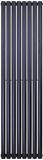 BELRAD Radiateur design verticale ovale double 1800x472mm - Noir - 8 éléments - 1640W