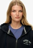 Superdry Athletic Essentials oversized hoodie met rits - Dames - Katoen - Maat 10 - Eclipse Navy/Off White