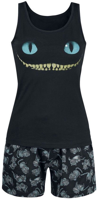 Alice in Wonderland Cheshire Cat - Smile Pyjama zwart Katoen