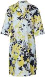 COMMA Jurk Lange mouw Katoen Gebloemd 50A5 BLUE Maat 34