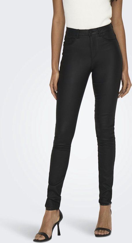 ONLY ONLROYAL LIFE HW SK ROCK COATED PIM NOOS Dames Broek - Zwart - Maat XL/32