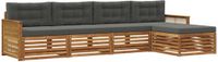 vidaXL Acacia Hout Bank Loungeset 5-Zits Natuurlijk en Antraciet