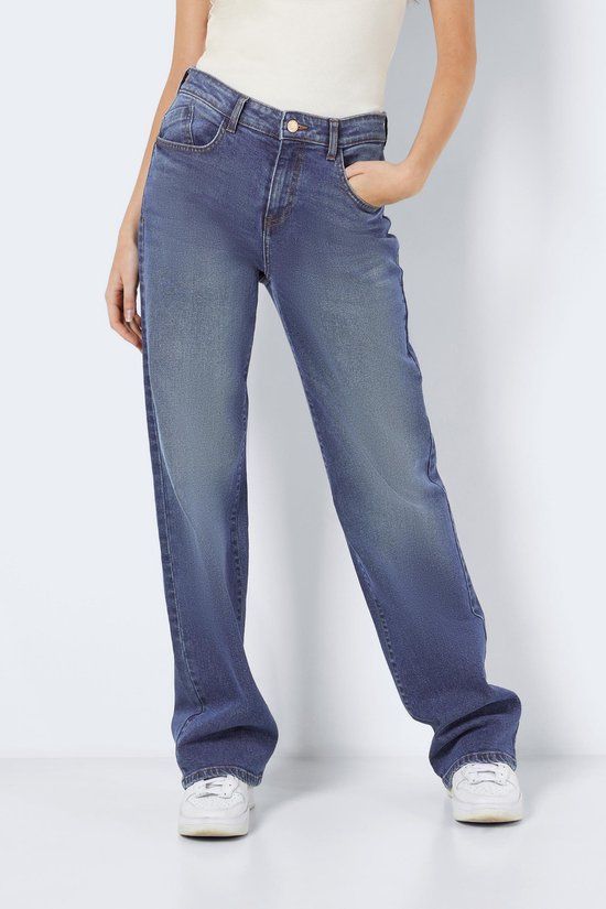 Noisy may NMYOLANDA Wide Leg Jeans - Medium Blue - W28/L32