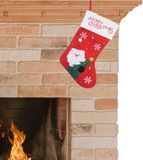 Kaemingk B.V. Chaussette de Noël - rouge avec blanc - H40 cm - polyester - avec Père Noël