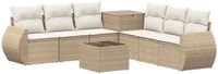 vidaXL Bankstel 2 zitplaatsen Beige en Crèmewit Polyrattan en Staal