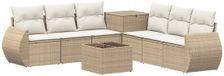 vidaXL Bankstel 2 zitplaatsen Beige en Crèmewit Polyrattan en Staal