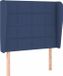vidaXL Hoofdbord met randen 93x23x118/128 cm stof blauw
