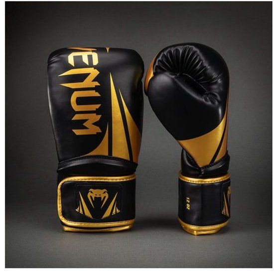 Venum Challenger 2.5 Bokshandschoenen – Zwart/Goud – 14 oz – PU Leer – Unisex Training & Sparring Gloves