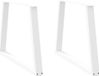Pieds de table 2 pcs forme en V 100x(72-73,3) cm acier blanc