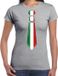 Bellatio Decorations Verkleed shirt voor dames - stropdas Italie - grijs - supporter - themafeest L