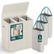 VOUNOT® Wasmand, 170 l, rechthoekig, 3 vakken, grote capaciteit, met deksel en 3 afneembare zakken, zelfverstelbaar, met handgrepen, voor badkamer, slaapkamer, familie en wasruimte, beige