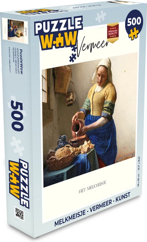 MuchoWow Puzzel Melkmeisje - Vermeer - Kunst - Legpuzzel - Puzzel 500 stukjes