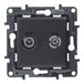 Legrand 398317 TV-R/SAT-stopcontact, samenstelbaar, voor inbouwinstallatie, serie Niloé Step, antraciet