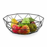 Relaxdays fruitschaal metaal, 13,5 x 34,5 x 34,5 cm, modern, zwart