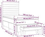 vidaXL Boxspring met matras stof donkerbruin 90x190 cm