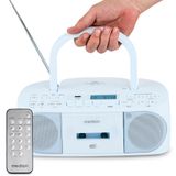 MEDION DRX-1 Plus Boombox (draagbare DAB+ & FM-radio, Bluetooth, cd-speler, MP3, cassette, hoofdtelefoonaansluiting, stereo, AUX, netstroom & batterijen) blauw
