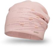 Vivisence Dames Wintermuts - Wolmix Met Zachte Voering Strassteentjes En Parels Achterplooien - Zacht En Warm Voor Koude Dagen Comfort Voor Elke Dag Ideaal Als Cadeau En Wandelingen - Roze