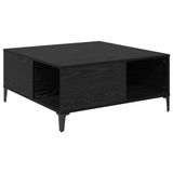 vidaXL Salontafel Zwart Eiken 80 x 80 x 36,5 cm Bewerkt Hout