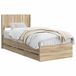 vidaXL Bedframe met opbergruimte en hoofdbord Sonoma Eiken 90 x 200 cm