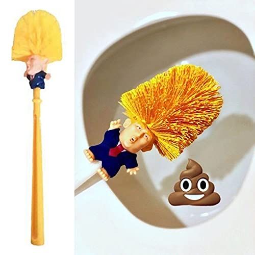 Uadme Donald Trump Toiletborstel - Borstels Maak Uw Toilet Geweldig Weer Grappige Gag Gift Politieke humor Grappige Nieuwigheid Toiletborstel Gag Prank Grap Satire Reiniging Badkamer Tool (size2 zonder houder)