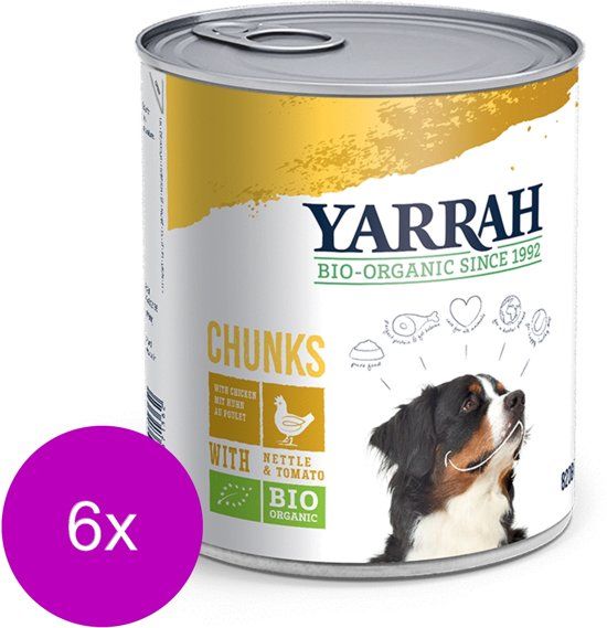 YARRAH Bio Blik Brokjes In Saus - Hondenvoer - 6 x 405 g