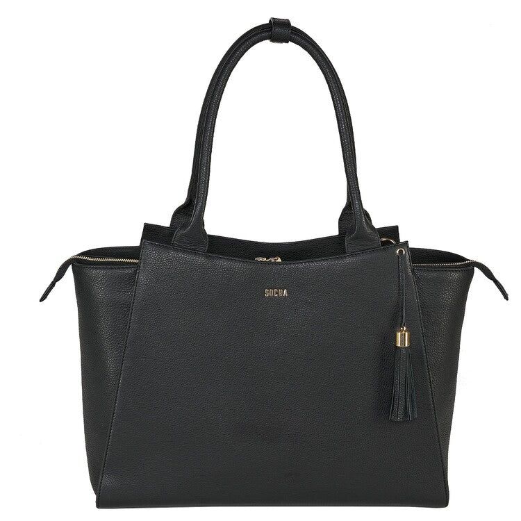 SOCHA Leren Dames Laptoptas 15-17.3 inch Diamond Caddy Zwart