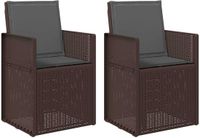 vidaXL Tuinstoelen - 2 stuks - Bruin en antracietkleurig - PP