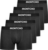 MONTCHO Boxershort Heren - 5 Pack - Antraciet - Katoen/Elastaan - Maat L
