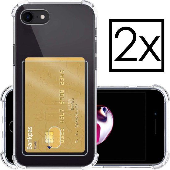 NoXx iPhone 7 Case with Card Holder - Transparent - Shock Proof Cover