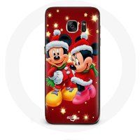Maniacase Hoesje voor Samsung Galaxy S6 Edge Mickey Mouse en Minnie Mouse op eerste kerstdag