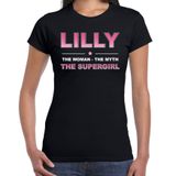 Bellatio Decorations Lilly Voornaam cadeau - The Woman, The myth the legend - zwart - dames - XL