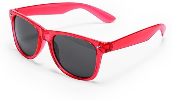 - Toppers - Rode retro model zonnebril UV400 bescherming dames/heren - Zonnebrillen accessoires - Festival musthaves