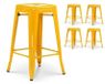 Set de 4 tabourets de bar, jaune brillant, métal, 66 cm de haut