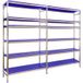 Simoninox Étagère 6 Étagères En Métal Sans Vis (200x329x40cm) Acier Inoxydable Et Bleu