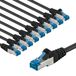 goobay 66046 CAT 6A netwerkkabel set van 10 / patchkabel afgeschermd S/FTP/CU ethernetkabel, PiMF, LSZH/Cat 6a-kabel met 10 Gbits/zwart / 10 x 3 m