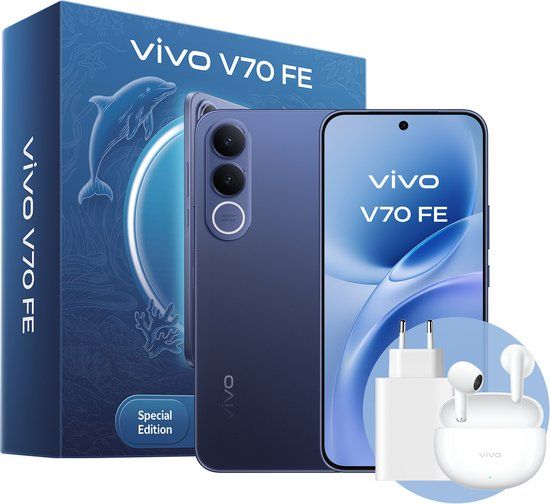 Vivo V70 FE + BUD 17,4 cm (6.83") Dual SIM Android 16.0 5G USB Type-C 8 GB 256 GB 7000 mAh Blauw
