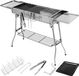 Koolgrill - Grill de camping portable pour barbecue - Inox - Tables latérales doublement pliables - Poêle antiadhésive - Ventilation réglable - Facile à nettoyer