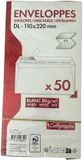 Clairefontaine Enveloppen briefomslag DL-110x220mm Zelfklevend 50 stuks