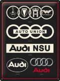 Nostalgic Art Merchandising Audi - Logo Evolution Metalen Wandbord 30 x 40 cm