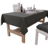 PETTI Artigiani Italiani Rechthoekig tafelkleed, elegant tafelkleed, effen katoenen tafelkleed, keukentafelkleed, rookgrijs tafelkleed met 24 vakjes (140 x 450 cm), 100% Made in Italy