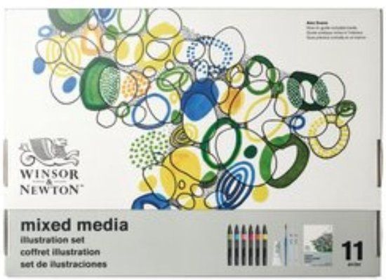 Winsor & Newton 0290180 Mixed Media Illustration Set – Alles-in-één Creatieve Set voor Illustratoren - 11 Delig