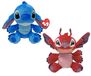 TY Floppy - Disney Lilo & Stitch, set deux Stitch et Leroy, peluches douces à collectionner, idée cadeau pour petits et grands, 20 cm, 38700ABS